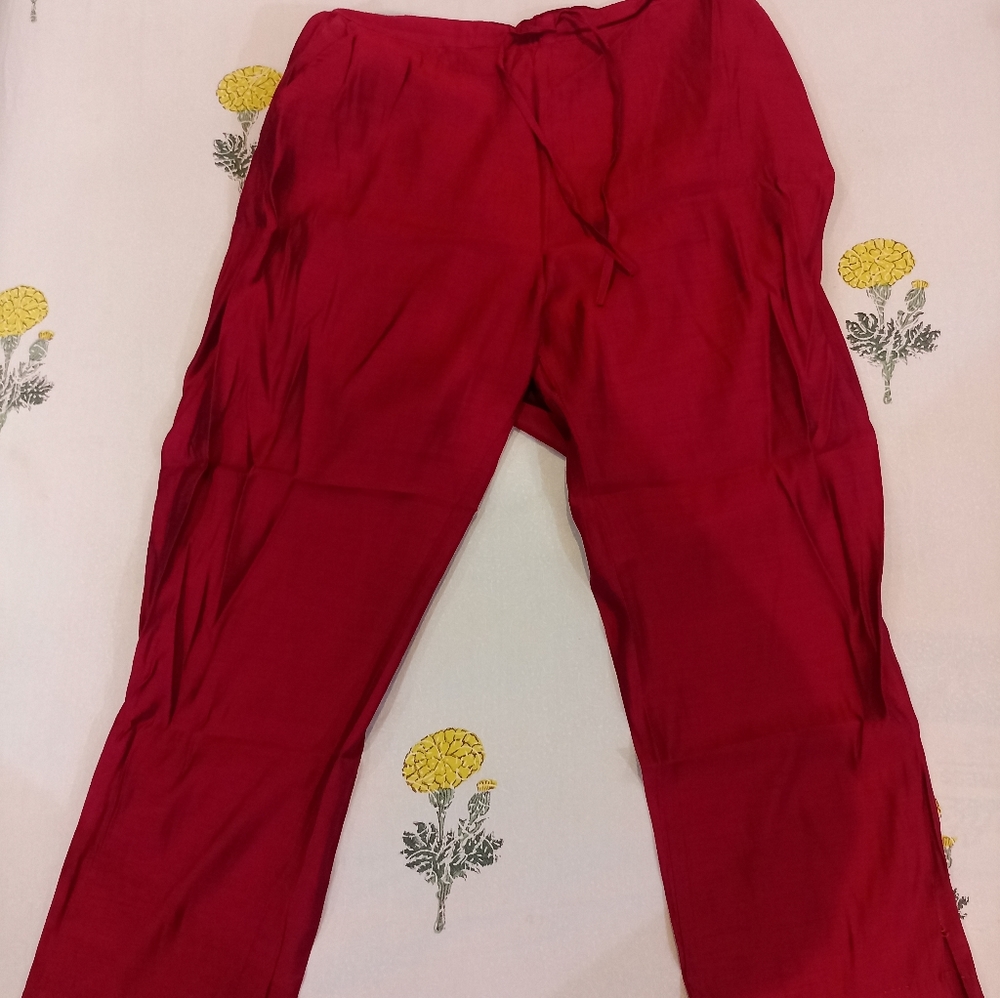 Designer embroidered muslin kurta dupatta bottom set (size xxl) - Picture 6 of 14